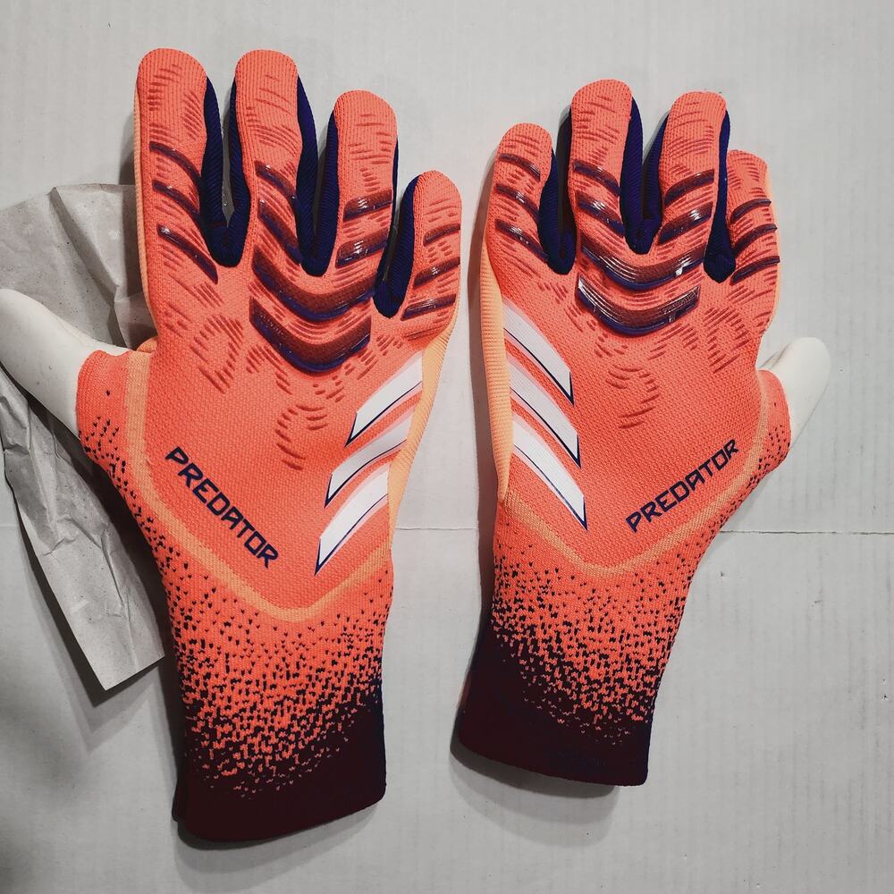 Mens Size 7 Adidas Goalkeeper Gloves Predator Pro Signal Coral White JJ3533